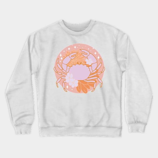 Cancer Crab (Pink) Crewneck Sweatshirt by VenusAndMoon